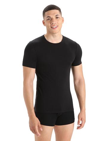 Sous Vêtement Icebreaker Merino Anatomica Corta Sleeve Crewe T-Shirt Homme Noir | FR 1303DFMN